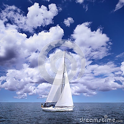 Sailing Boat In The Wind Stock Photo - Image: 6417200